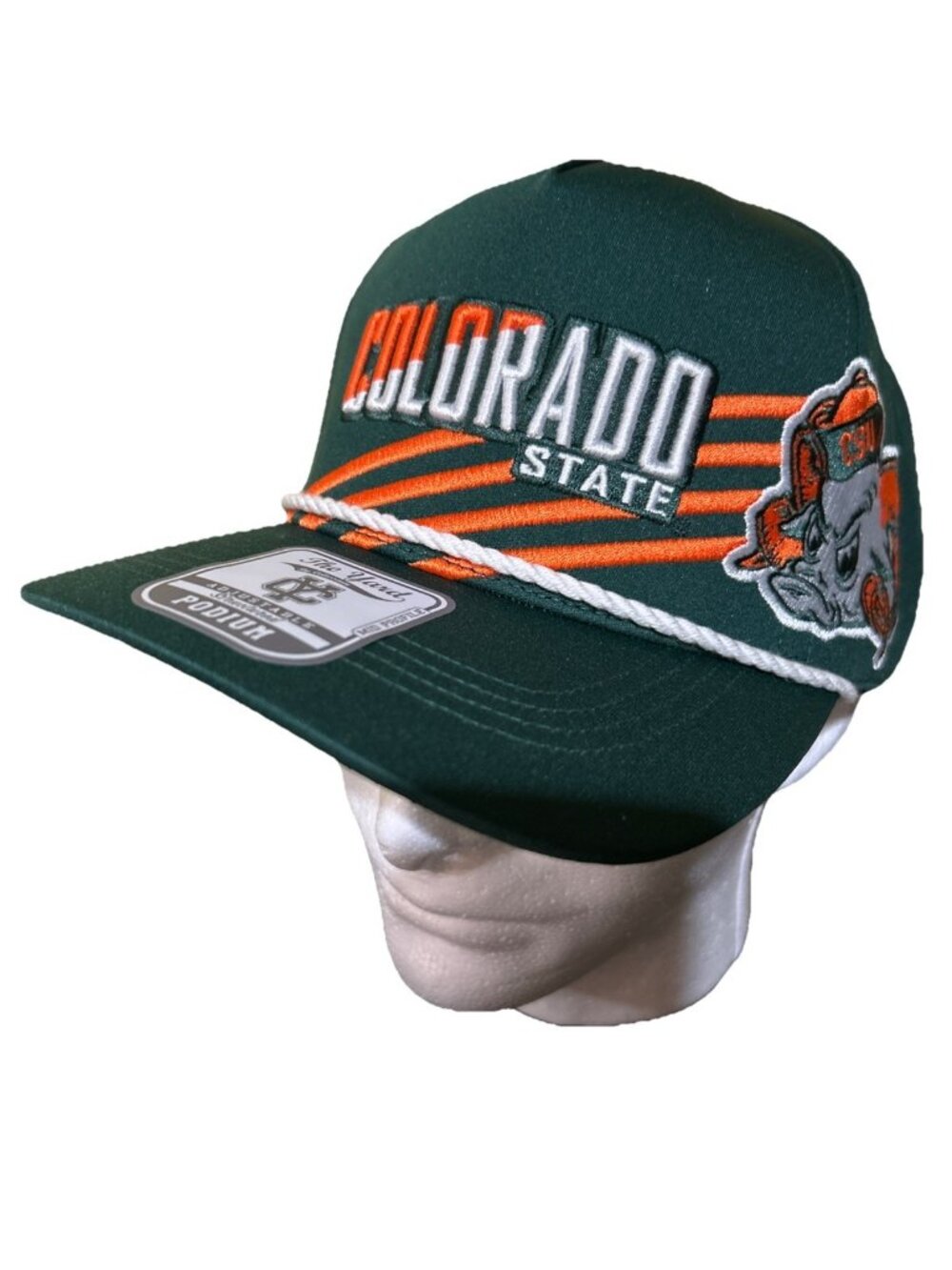 Colosseum CSU Colorado State NCAA  Green Stitched Cap Hat SnapBack NEW